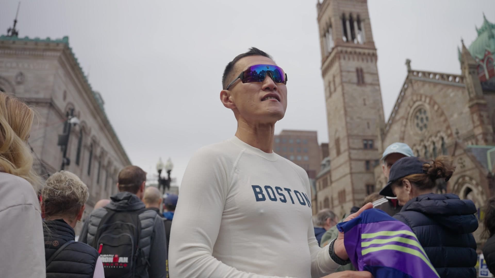 Atleta ENGO en el Maratón de Boston